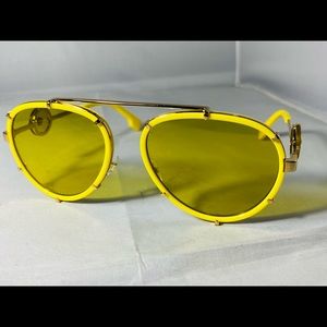 NEW $410 VERSACE VINTAGE ICON PILOT CLIP -ON SUNGLASSES